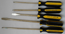 Lot Of 5 Stanley Usa Screwdrivers Anti-roll 3 Flat 2 Phillips Hand Tool