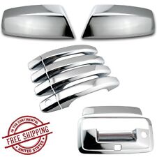 For 2014-2018 Chevy Silverado Chrome Top Mirror 4dr Handle Tailgate Cam Covers