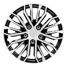 Pilot 14 Black And Silver Hub Caps Wheel Covers Set Of 4 - Wh141-14s-b