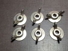6 Pcs 12-24 Zinc Alloy Nickel Plated Washer Base Wing Nuts Fits Chrysler Dodge