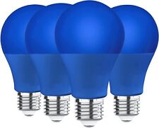 Led Blue Light Bulbs 4 Pack - A19 E26 Base Blue Bulb 9w 60w Equivalent Color