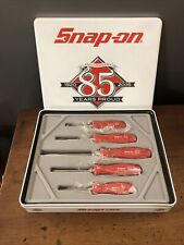 Snap On Tools 85th Anniversary 5 Pc Screwdriver Set In Metal Tin Unused