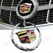 Chrome Front Grille Ornament Emblem Badge Sticker For Cadillac Escalade Srx Cts
