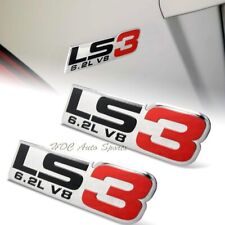 2 X Ls36.2lv8 Bumpertrunkenginehood Red Aluminum Sticker Decal Emblem Badge
