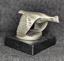 Franklin Mint Small Pewter Hood Ornament - Ford - 1982 - On Wooden Base