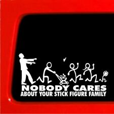 Zombie Stick Figure Family Sticker Nobody Cares Truck Funny Decal Car