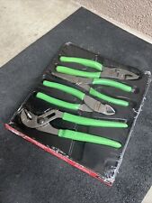 For Snap On Tools Pl400bg4 Pc Pliers Cutters Needle Nose Channel Locks Green