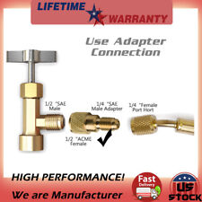 Ac Can Adapter Tap Valve Ac 14 Sae Male To 12-20 Unf Female Brass Thread