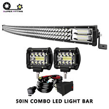 Offroad 50inch Led Work Light Bar Curved Flood Spot Combo Truck Roof Driving