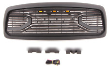 Front Grille Replacement For 2002-2005 Dodge Ram 1500 Grill Wlettersled Black