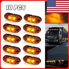 10pc Marker Lights 2.5 Led Truck Trailer Oval Clearance Side Light Amber Lamp