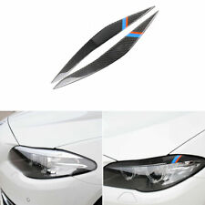 For Bmw 5 Series F10 11-17 Carbon Fiber Sport Headlight Eye Lid Eyebrow Trim 2x