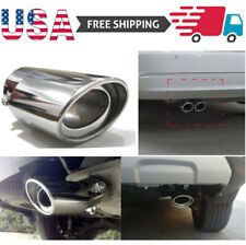 Car Stainless Steel Exhaust Trim Tip Muffler Pipe Silver Chrome Tail Throat Pipe