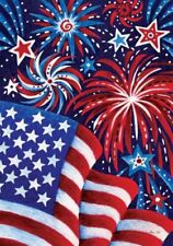 4th Of July Fireworks Patriotic Garden Flag 18 X 12