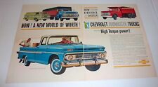 Chevrolet Print Ad 1962 Two Page Spread Original Vintage Jobmaster Diesel