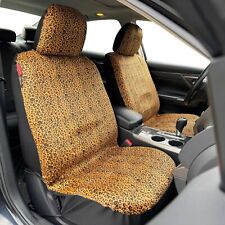 Warm Leopard Design Velour Front Car Seat Covers For Ford Maverick 2022-on