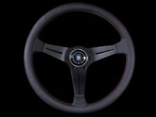 Nardi Deep Corn Steering Wheel Black Perforated Leather Red Stitch 350mm Italy