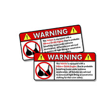Vehicle - Nitrous Oxide Engine Warning No Bra Self Sticker Decal - 2 Pack 5