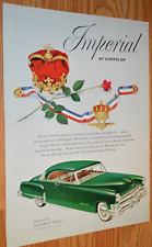 1952 Imperial Chrysler Original Large Vintage Advertisement Print Ad 52