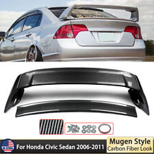 Mugen Fd2 Style For 2006-11 Honda Civic Sedan Rear Trunk Spoiler Carbon Fiber