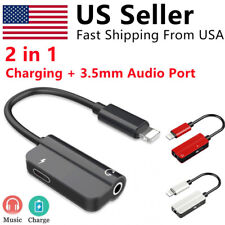 2 In 1 Audio Splitter Adapter 3.5mm Headphone Jack Adapter Charger For Iphone
