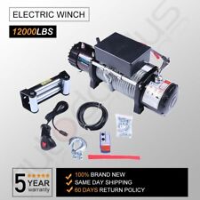 12v 12000lb Electric Winch Towing Trailer Steel Cable Off Road For Jeep Wrangler