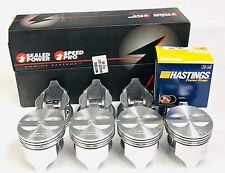 Sealed Power Cast Flat Top Pistons Set8moly Rings For Chevy Sb 327 .060 Bore