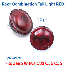 Pair Rear Combination Tail Light Red 12v. For 1945-1975 Jeep Willys Cj3 Cj5 Cj6