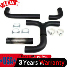 4 Inch Universal Black Turbo Dual Smoker Diesel Exhaust Stack T Pipe System Kits