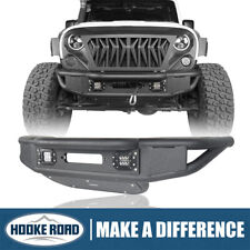 Hooke Road Rock Crawler Front Bumper W Winch Plate For 2007-18 Jeep Wrangler Jk