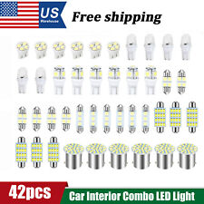 42pcs Car Interior Combo Led Map Dome Door Trunk License Plate Bulbs Light White