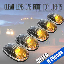 5pcs Clear Led Roof Top Truck Suv Cab Marker Running Clearance Lights Set Kit