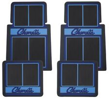 Restoparts Blue Rubber Plasticolor Floor Mat Set 1964-73 Chevelle Stamped Logo