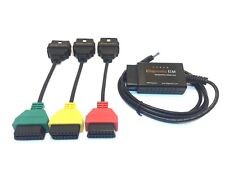 New Fiat Alfa Elm Obd2 Green Red Yellow Cables Adapters Diagnostics Multiecuscan