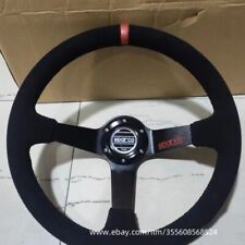 Universal Sparco 350mm14in Deep Corn Suede Leather Steering Wheel-red Ring
