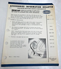 1950 Chrysler Models Service Bulletin Accessories Information Side Mirrors Mopar