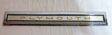 1970s 1960s Plymouth Emblem Nameplate Script 1980s Station Wagon Trunk Tailgate