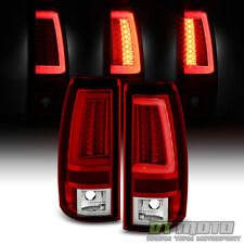 2003-2006 Chevy Silverado 1500 2500 3500 Hd Red Led Tube Tail Lights Brake Lamps