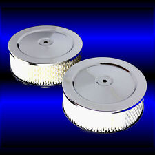 Dual Chrome 6 X 3 Inch Air Cleaners Fits Ford 289 302 351 390 427 428 Set Of 2