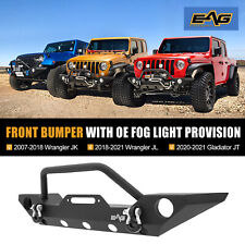 Eag Front Bumper With Winch Plate Fit For 2007-2018 Jeep Wrangler Jk