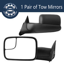 Pair Towing Mirrors Manual Fold For 94-01 Dodge Ram 1500 2500 3500 W Convex