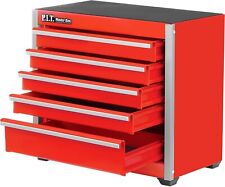 Portable 5-drawer Micro Roll Cab Steel Tool Box Red Hand Carry Tool Cases For