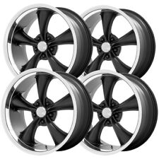 Set Of 4 Staggered-american Racing Vn338 Boss 20 5x5 2mm Black Wheels Rims
