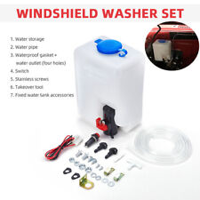 Universal Utv 12v Windshield Washer Bottle Tank Pump Wiper System Reservoir Kit