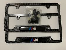 For Bmw Front Rear Carbon Fiber Texture License Plate Frame Cover
