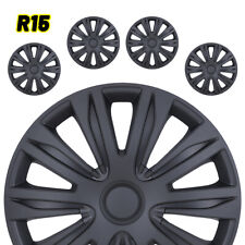 15 4pc Black Wheel Covers Snap On Full Hub Caps Fits R15 Tire Steel Rim Hot