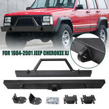 Front Rear Bumper Winch Mount Plate Kit For 1984-2001 Jeep Cherokee Xj Black