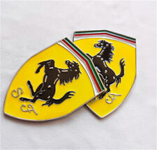 2x Metal Shield Emblem Side Badge Sticker Decal Fender Hood Trunk For Ferrari