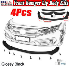 Glossy Black Front Bumper Lip Body Kit Spoiler Splitter For Honda Civic Accord