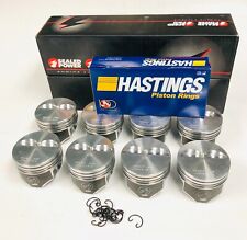 Flat Top 2vr Coated Skirt Pistons Moly Top Rings 1962-69 Sb 327 Chevy .030